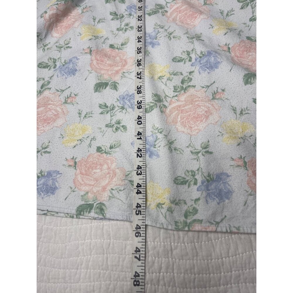 Vintage Lanz of Salzburg Long Sleeve Cotton Flannel Nightgown S Pastel Floral - Picture 9 of 10